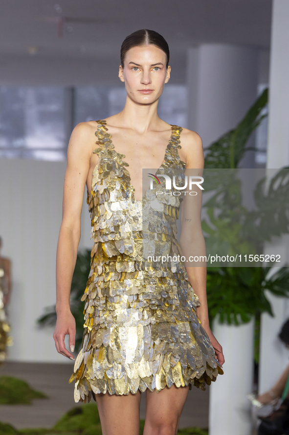 A model walks the runway at the PatBo show during New York Fashion Week in New York City, United States, on September 10, 2024. 