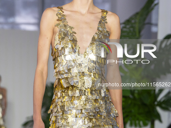 A model walks the runway at the PatBo show during New York Fashion Week in New York City, United States, on September 10, 2024. (