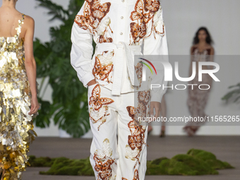 A model walks the runway at the PatBo show during New York Fashion Week in New York City, United States, on September 10, 2024. (