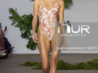 A model walks the runway at the PatBo show during New York Fashion Week in New York City, United States, on September 10, 2024. (