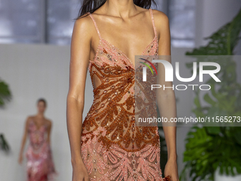 A model walks the runway at the PatBo show during New York Fashion Week in New York City, United States, on September 10, 2024. (