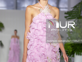 A model walks the runway at the PatBo show during New York Fashion Week in New York City, United States, on September 10, 2024. (