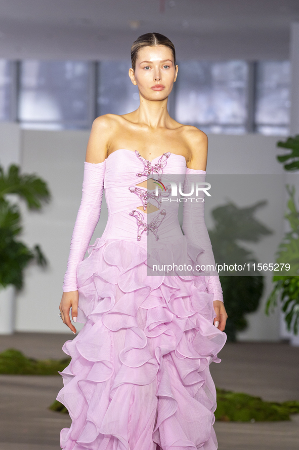 A model walks the runway at the PatBo show during New York Fashion Week in New York City, United States, on September 10, 2024. 