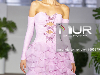 A model walks the runway at the PatBo show during New York Fashion Week in New York City, United States, on September 10, 2024. (