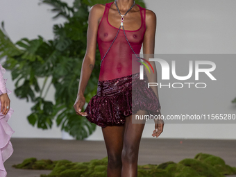 A model walks the runway at the PatBo show during New York Fashion Week in New York City, United States, on September 10, 2024. (