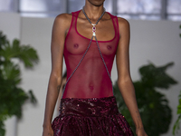 A model walks the runway at the PatBo show during New York Fashion Week in New York City, United States, on September 10, 2024. (