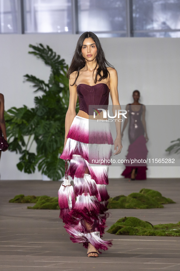 A model walks the runway at the PatBo show during New York Fashion Week in New York City, United States, on September 10, 2024. 