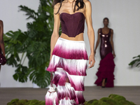 A model walks the runway at the PatBo show during New York Fashion Week in New York City, United States, on September 10, 2024. (