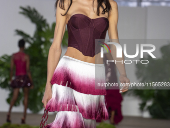 A model walks the runway at the PatBo show during New York Fashion Week in New York City, United States, on September 10, 2024. (