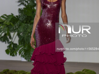 A model walks the runway at the PatBo show during New York Fashion Week in New York City, United States, on September 10, 2024. (