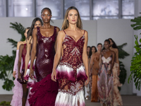 Alessandra Ambrosio leads the models as they walk the runway finale at the PatBo show during September 2024 New York Fashion Week in New Yor...