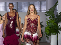 Alessandra Ambrosio leads the models as they walk the runway finale at the PatBo show during September 2024 New York Fashion Week in New Yor...