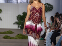 Model Alessandra Ambrosio walks the runway at the PatBo show during New York Fashion Week in New York City, United States, on September 10,...