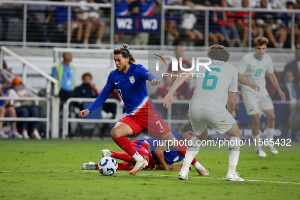 USA's Cade Cowell is seen during the friendly soccer match between the United States Men's National Team and New Zealand at TQL Stadium in C...