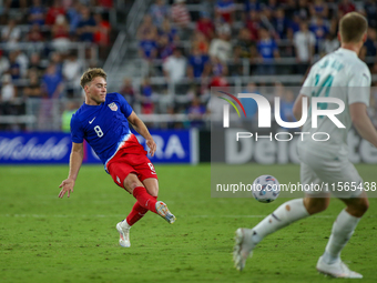 USA's Aidan Morris is seen during the friendly soccer match between the United States Men's National Team and New Zealand at TQL Stadium in...