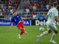 USA's Aidan Morris is seen during the friendly soccer match between the United States Men's National Team and New Zealand at TQL Stadium in...