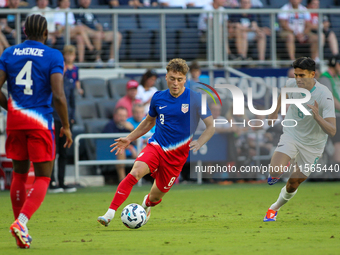 USA's Aidan Morris is seen during the friendly soccer match between the United States Men's National Team and New Zealand at TQL Stadium in...