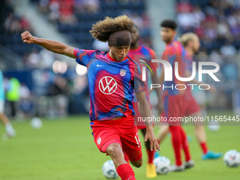 USA's Marlon Fossey is seen during the friendly soccer match between the United States Men's National Team and New Zealand at TQL Stadium in...