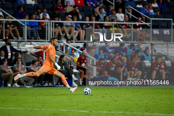 New Zealand goalie Max Crocombe is seen during the friendly soccer match between the United States Men's National Team and New Zealand at TQ...