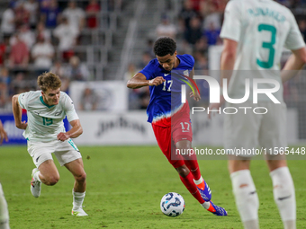 USA's Malik Tillman is seen during the friendly soccer match between the United States Men's National Team and New Zealand at TQL Stadium in...