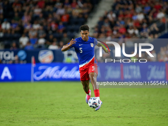 USA's Caleb Wiley is seen during the friendly soccer match between the United States Men's National Team and New Zealand at TQL Stadium in C...