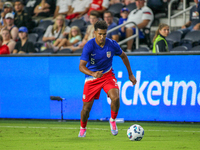 USA's Caleb Wiley is seen during the friendly soccer match between the United States Men's National Team and New Zealand at TQL Stadium in C...