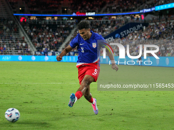 USA's Caleb Wiley is seen during the friendly soccer match between the United States Men's National Team and New Zealand at TQL Stadium in C...