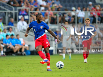 USA's Mark McKenzie is seen during the friendly soccer match between the United States Men's National Team and New Zealand at TQL Stadium in...