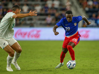 USA's Folarin Balogun is seen during the friendly soccer match between the United States Men's National Team and New Zealand at TQL Stadium...