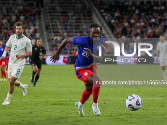 USA's Folarin Balogun is seen during the friendly soccer match between the United States Men's National Team and New Zealand at TQL Stadium...