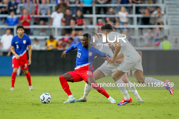 USA's Folarin Balogun is seen during the friendly soccer match between the United States Men's National Team and New Zealand at TQL Stadium...