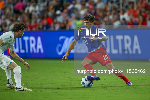 USA's Christian Pulisic is seen during the friendly soccer match between the United States Men's National Team and New Zealand at TQL Stadiu...