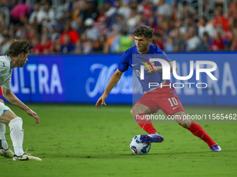 USA's Christian Pulisic is seen during the friendly soccer match between the United States Men's National Team and New Zealand at TQL Stadiu...