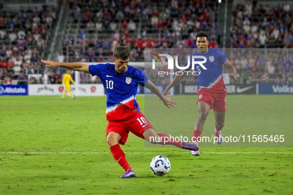 USA's Christian Pulisic is seen during the friendly soccer match between the United States Men's National Team and New Zealand at TQL Stadiu...