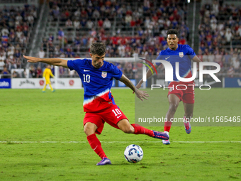 USA's Christian Pulisic is seen during the friendly soccer match between the United States Men's National Team and New Zealand at TQL Stadiu...