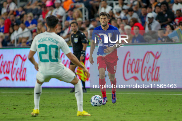 USA's Christian Pulisic is seen during the friendly soccer match between the United States Men's National Team and New Zealand at TQL Stadiu...