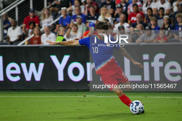 USA's Christian Pulisic is seen during the friendly soccer match between the United States Men's National Team and New Zealand at TQL Stadiu...