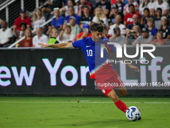 USA's Christian Pulisic is seen during the friendly soccer match between the United States Men's National Team and New Zealand at TQL Stadiu...