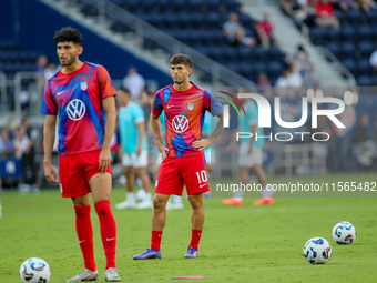 USA's Christian Pulisic is seen during the friendly soccer match between the United States Men's National Team and New Zealand at TQL Stadiu...