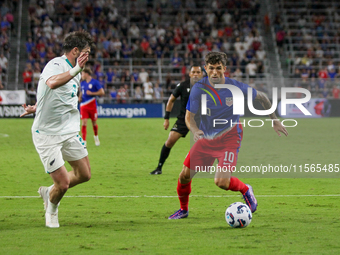 USA's Christian Pulisic is seen during the friendly soccer match between the United States Men's National Team and New Zealand at TQL Stadiu...