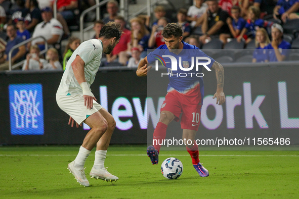 USA's Christian Pulisic is seen during the friendly soccer match between the United States Men's National Team and New Zealand at TQL Stadiu...