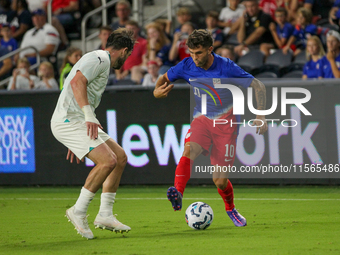 USA's Christian Pulisic is seen during the friendly soccer match between the United States Men's National Team and New Zealand at TQL Stadiu...