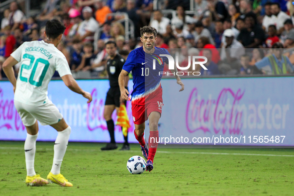 USA's Christian Pulisic is seen during the friendly soccer match between the United States Men's National Team and New Zealand at TQL Stadiu...