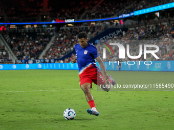 USA's Caleb Wiley is seen during the friendly soccer match between the United States Men's National Team and New Zealand at TQL Stadium in C...