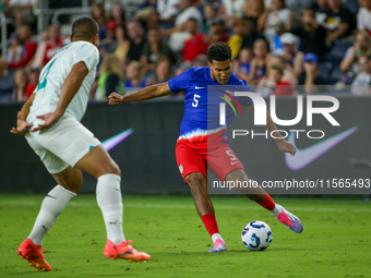 USA's Caleb Wiley is seen during the friendly soccer match between the United States Men's National Team and New Zealand at TQL Stadium in C...