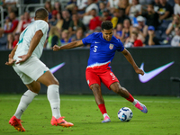 USA's Caleb Wiley is seen during the friendly soccer match between the United States Men's National Team and New Zealand at TQL Stadium in C...