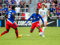 USA's Folarin Balogun is seen during the friendly soccer match between the United States Men's National Team and New Zealand at TQL Stadium...