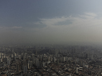 Dry weather and a layer of pollution cover the sky in Sao Paulo, Brazil, on the morning of September 11, 2024. Sao Paulo wakes up with worry...