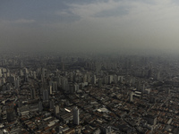 Dry weather and a layer of pollution cover the sky in Sao Paulo, Brazil, on the morning of September 11, 2024. Sao Paulo wakes up with worry...