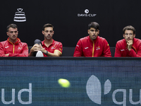 Pablo Carreno, Carlos Alcaraz, Pedro Martinez, and Marcel Granollers during the Davis Cup match between Czechia and Spain in Czechia, on Sep...